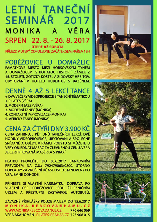 Leták Letní taneční seminář 2017.08